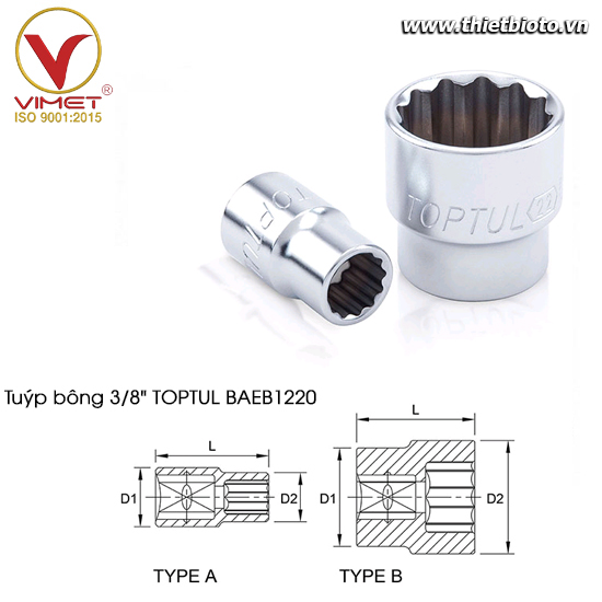 Tuýp lục giác 3/8