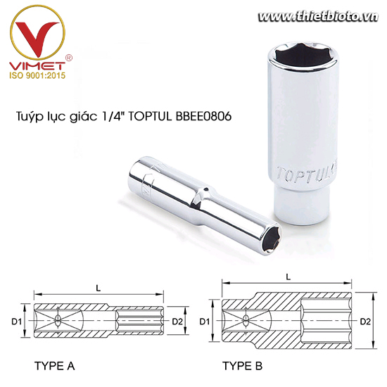 Tuýp lục giác dài 1/4